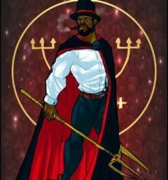 Trabalho Simples de Caixão com Animal de 4 Pés com Exu Veludo